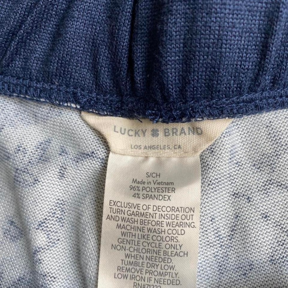 Lucky Brand Navy Light Blue Floral Pajama Pants Size Small Sleepwear 1166 - Picture 3 of 5